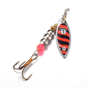 1 pcs Fishing Spoon Hard Bait Mepps Lure Artificial Jig Vissen Tackle Spinner Fishing Lures With Knife-edged Treble Hooks