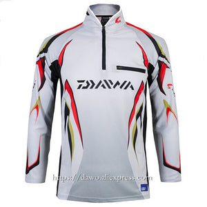 Brand fishing shirt outdoor sportswear Hiking fishing sun protection jersey Fishing Wear tackles Red white sports apparel