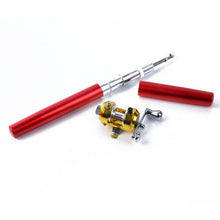 Portable Pocket Telescopic Mini Fishing Pole Pen Shape Folded Fishing Rod With Reel Wheel