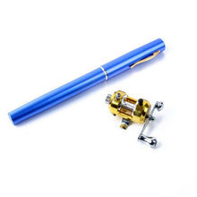 Portable Pocket Telescopic Mini Fishing Pole Pen Shape Folded Fishing Rod With Reel Wheel