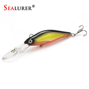 SEALURER 1Pcs  Laser  Wobblers Fishing Tackle 3D Eyes Sinking Minnow Fishing Lure Crankbait 6# hook