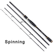 TOMA  2.1m 2.4m 2.7m 3.0m 100% Carbon Fiber Rod Spinning Fishing Rods Casting Travel Rod 4 Sections Fast Action Fishing Lure Rod