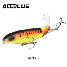 ALLBLUE Whopper Popper 9cm/11cm/13cm Topwater Fishing Lure Artificial Bait Hard Plopper Soft Rotating Tail Fishing Tackle Geer