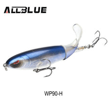 ALLBLUE Whopper Popper 9cm/11cm/13cm Topwater Fishing Lure Artificial Bait Hard Plopper Soft Rotating Tail Fishing Tackle Geer